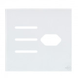 Placa p/ 3 Interruptores + Tomada 4x4 - Novara Glass Branco 